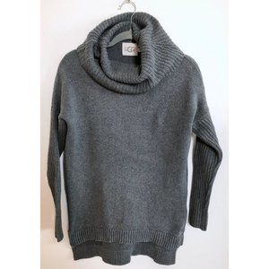 UGG Gray Cowl Neck Tunic Sweater With Cashmere